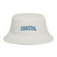 Coastal Bucket Hat — Brown Beach Sun Hat with 'COASTAL' Retro Text Hats Printify One size Ecru