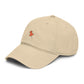 Washed Baseball Cap with Tiny Orange Pushpin Embroidery — Casual Everyday Hat Hats Printify