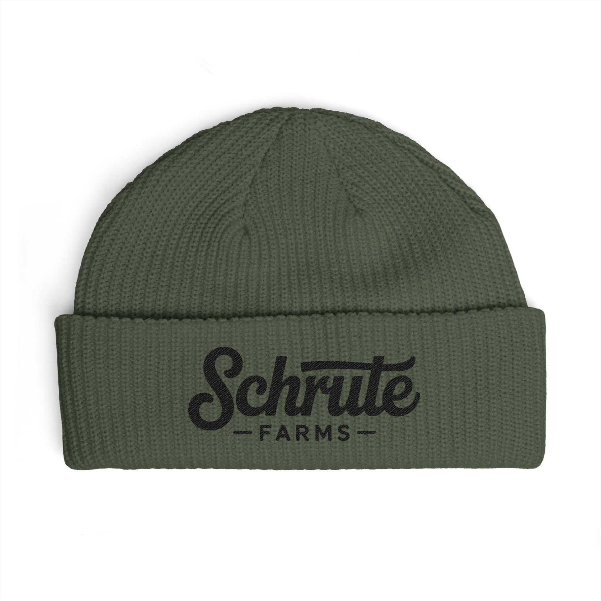 Schrute Farms Cuff Beanie – Embroidered Farm Logo Winter Hat Hats Printify One size Cypress