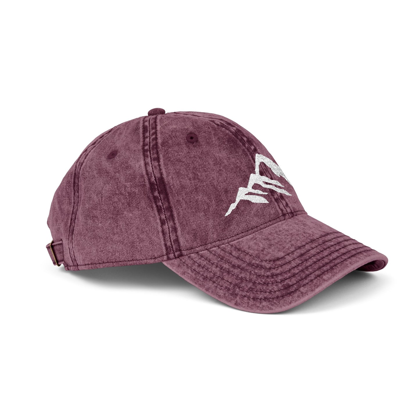 Vintage Embroidered Mountain Cap — Washed Red Dad Hat
