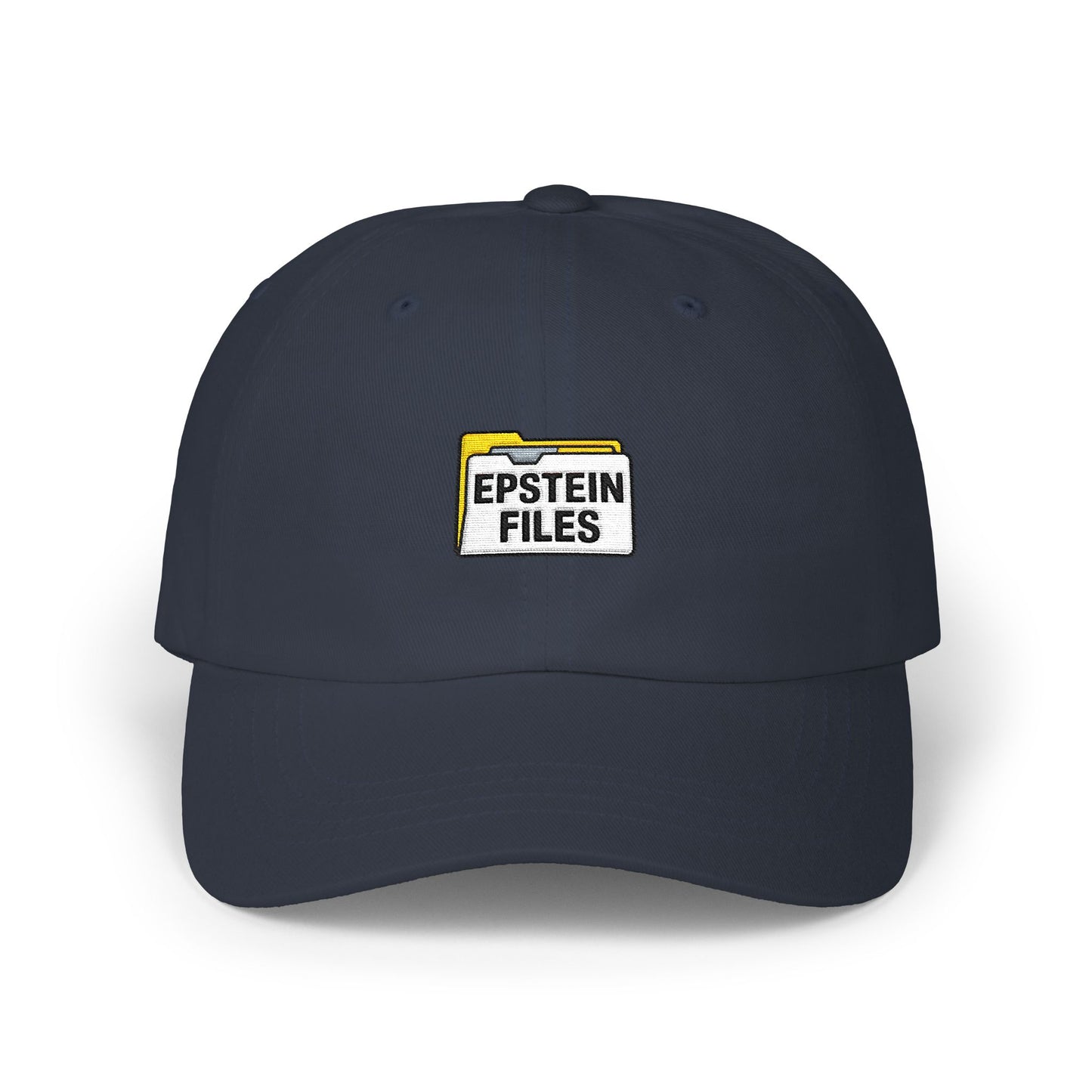 Dad Cap — "Epstein Files" Embroidered Archive Logo Hat Hats Printify Navy One size