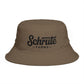 Schrute Farms Bucket Hat — Brown Retro Logo Farmwear Hats Printify