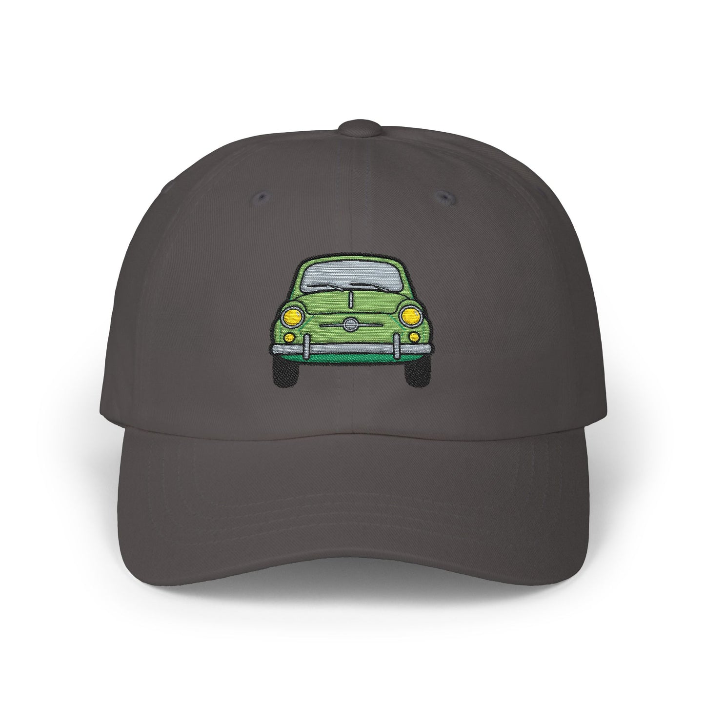 Vintage Green Beetle Dad Cap — Retro Car Baseball Hat Hats Printify Dark Grey One size