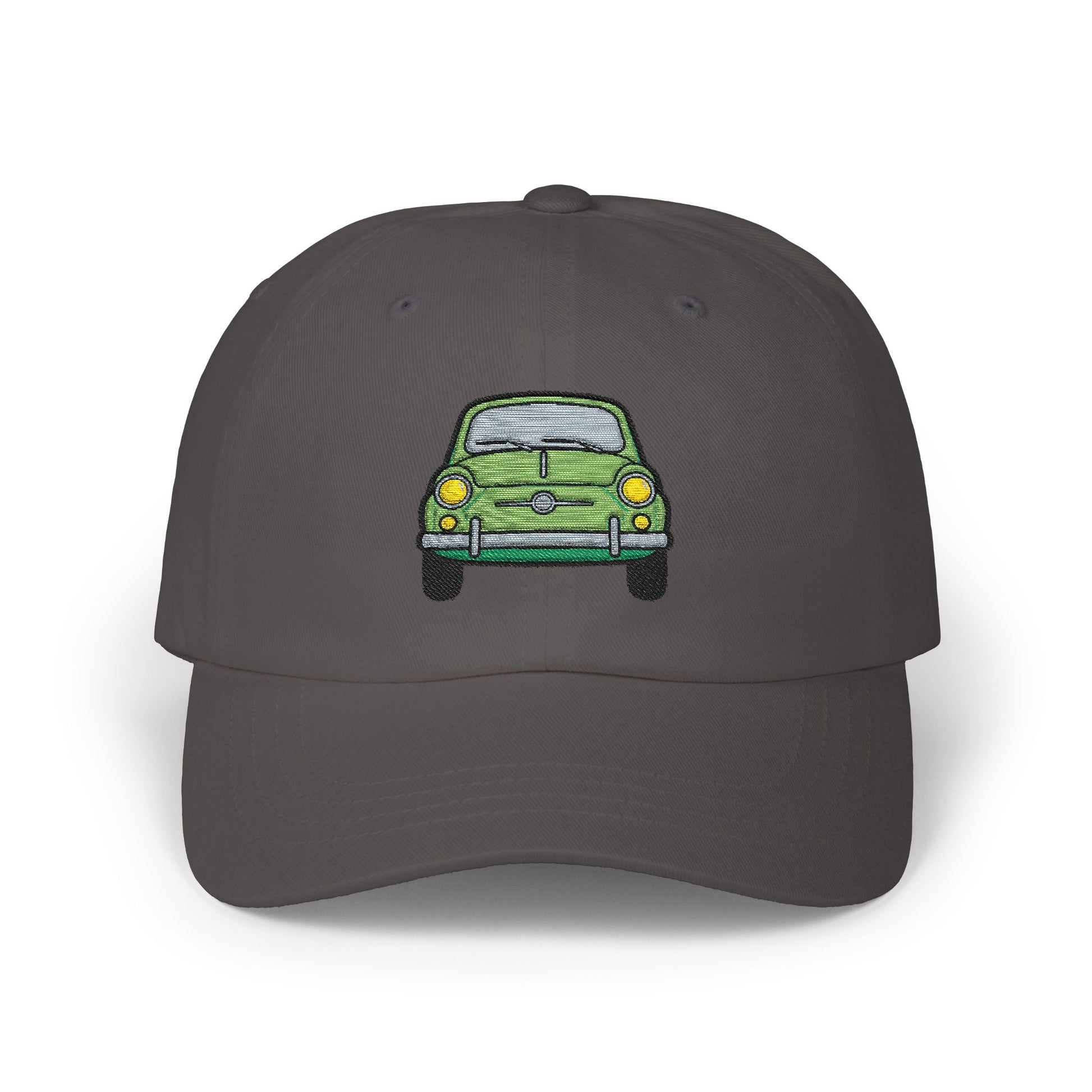Vintage Green Beetle Dad Cap — Retro Car Baseball Hat Hats Printify Dark Grey One size
