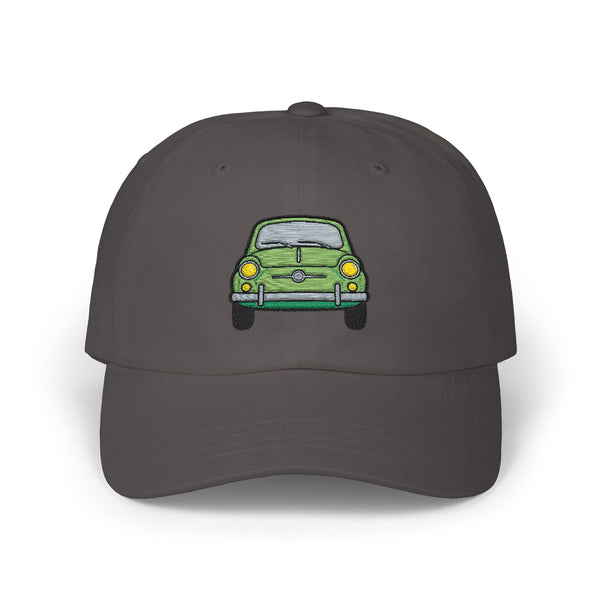 Vintage Green Beetle Dad Cap — Retro Car Baseball Hat Hats Printify Dark Grey One size