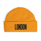 London Cuff Beanie – Embroidered City Knit Hat Hats Printify One size Gold