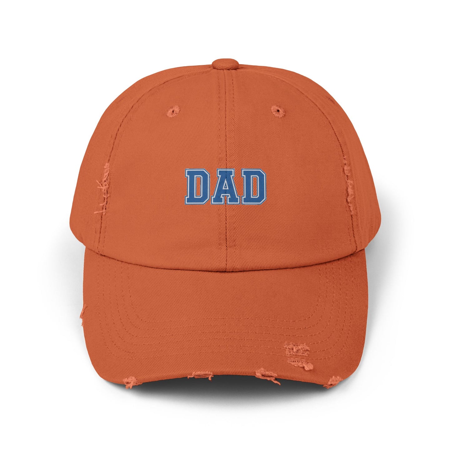 Distressed 'DAD' Baseball Cap - Vintage Dad Hat, Father's Day Gift Hats Printify Burnt Orange One size
