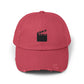 Distressed Black Baseball Cap — Vintage Ripped Dad Hat Hats Printify Dashing Red One size