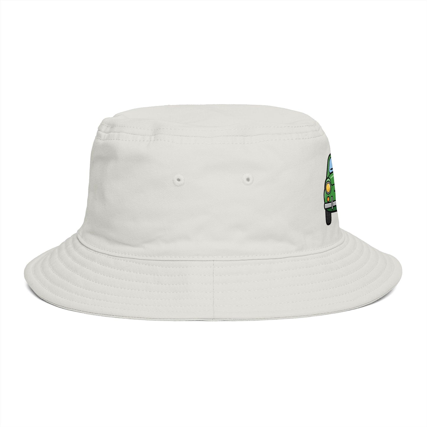 Bucket Hat — Retro Green Car Embroidered Bucket Hat Hats Printify