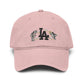 Washed Baseball Cap with LA Embroidered Astronauts Hats Printify One size Dusty Rose