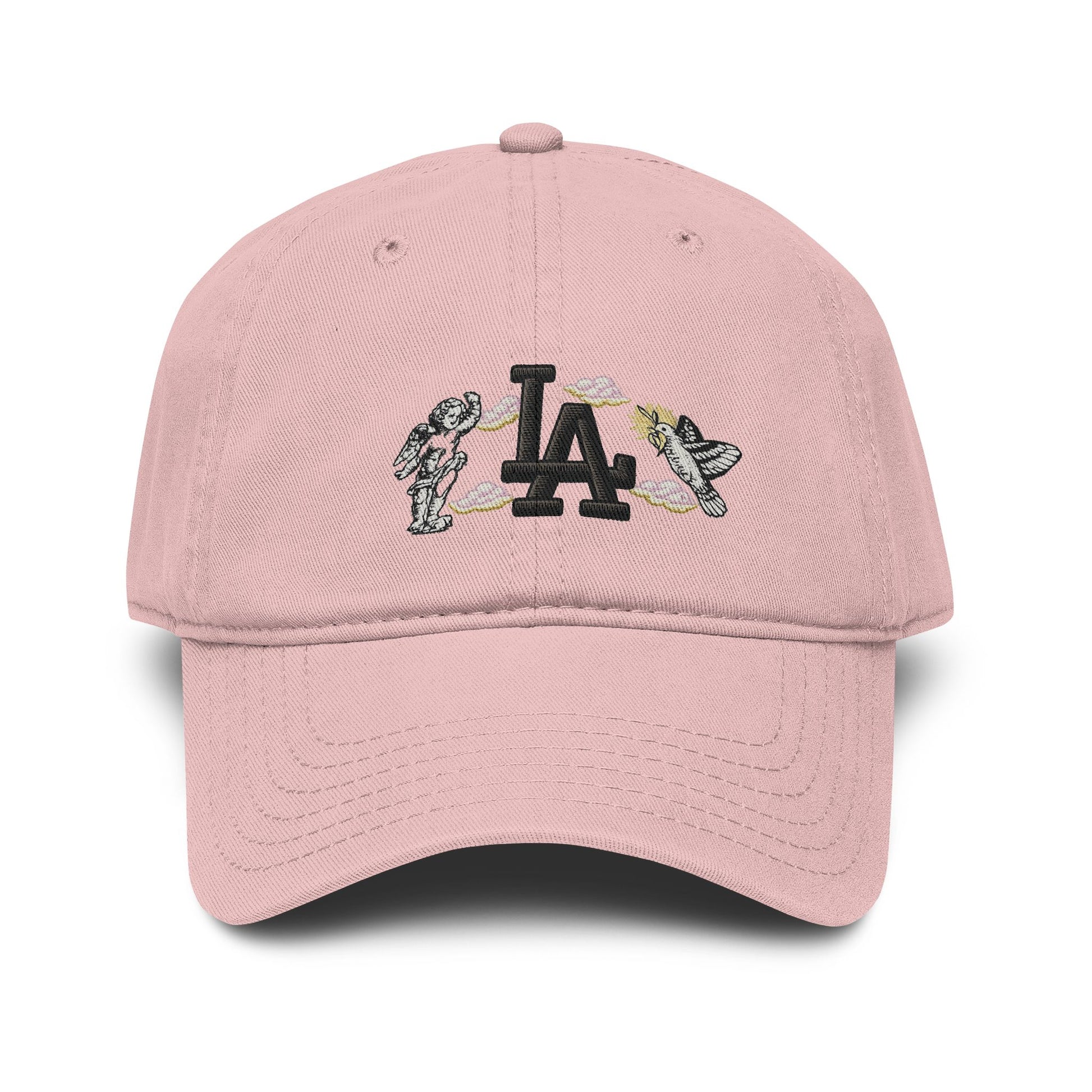 Washed Baseball Cap with LA Embroidered Astronauts Hats Printify One size Dusty Rose