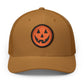 Halloween Pumpkin Jack-O’-Lantern Trucker Cap Hats Printify Circle One size Caramel / White patch