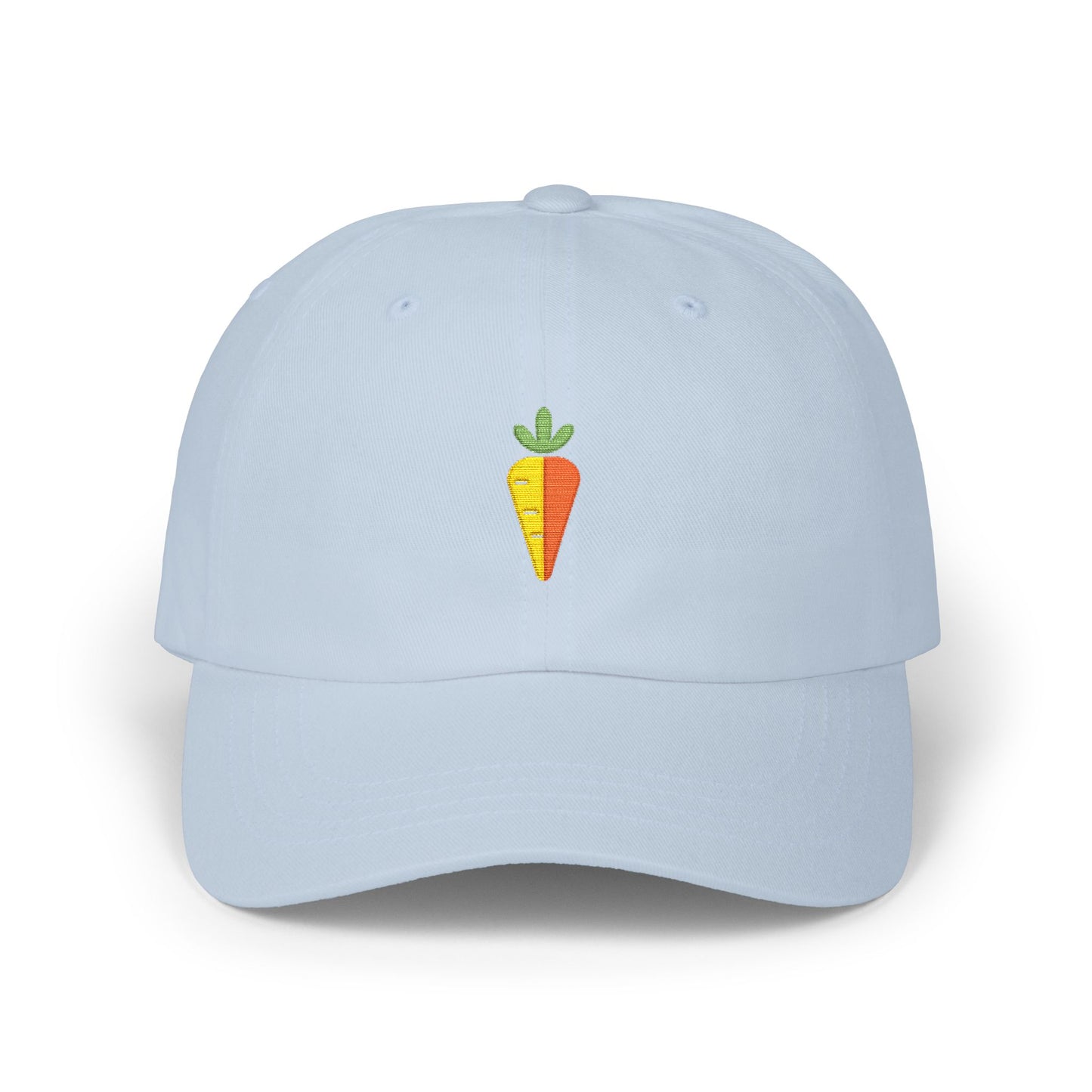 Carrot Embroidered Dad Cap — Minimal Vegetable Baseball Hat Hats Printify Light Blue One size