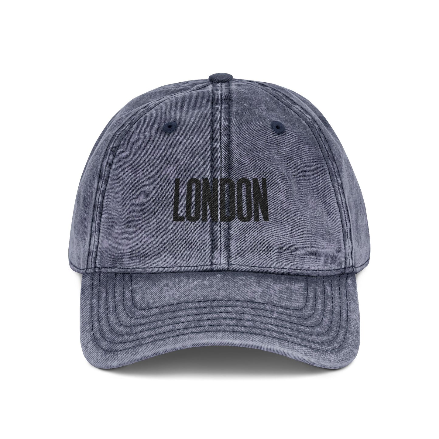 London Embroidered Vintage Cap — Washed Red Dad Hat Hats Printify One size Navy
