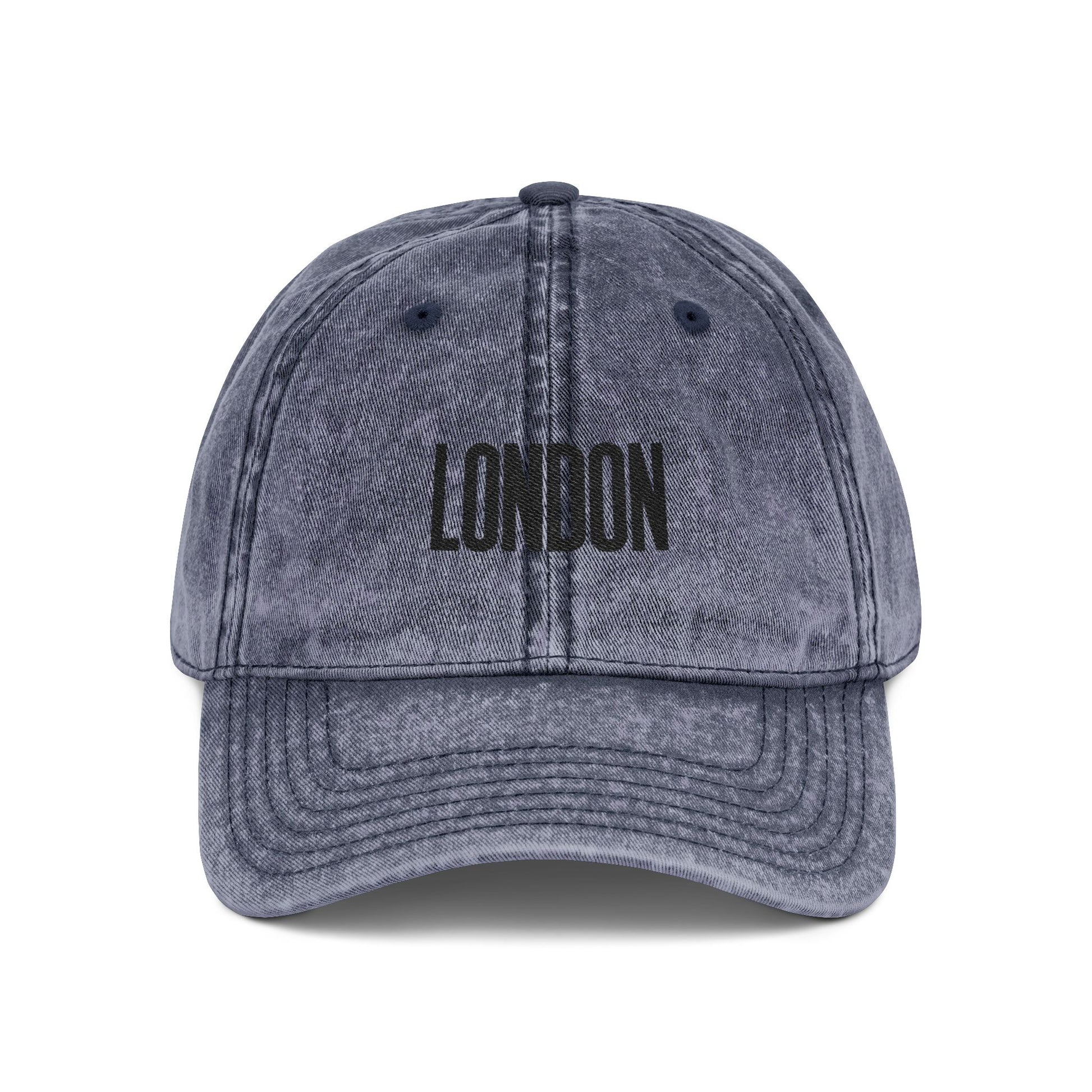 London Embroidered Vintage Cap — Washed Red Dad Hat Hats Printify One size Navy