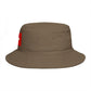 Swiss Cross Brown Bucket Hat — Alpine Flag Patch Sun Hat Hats Printify