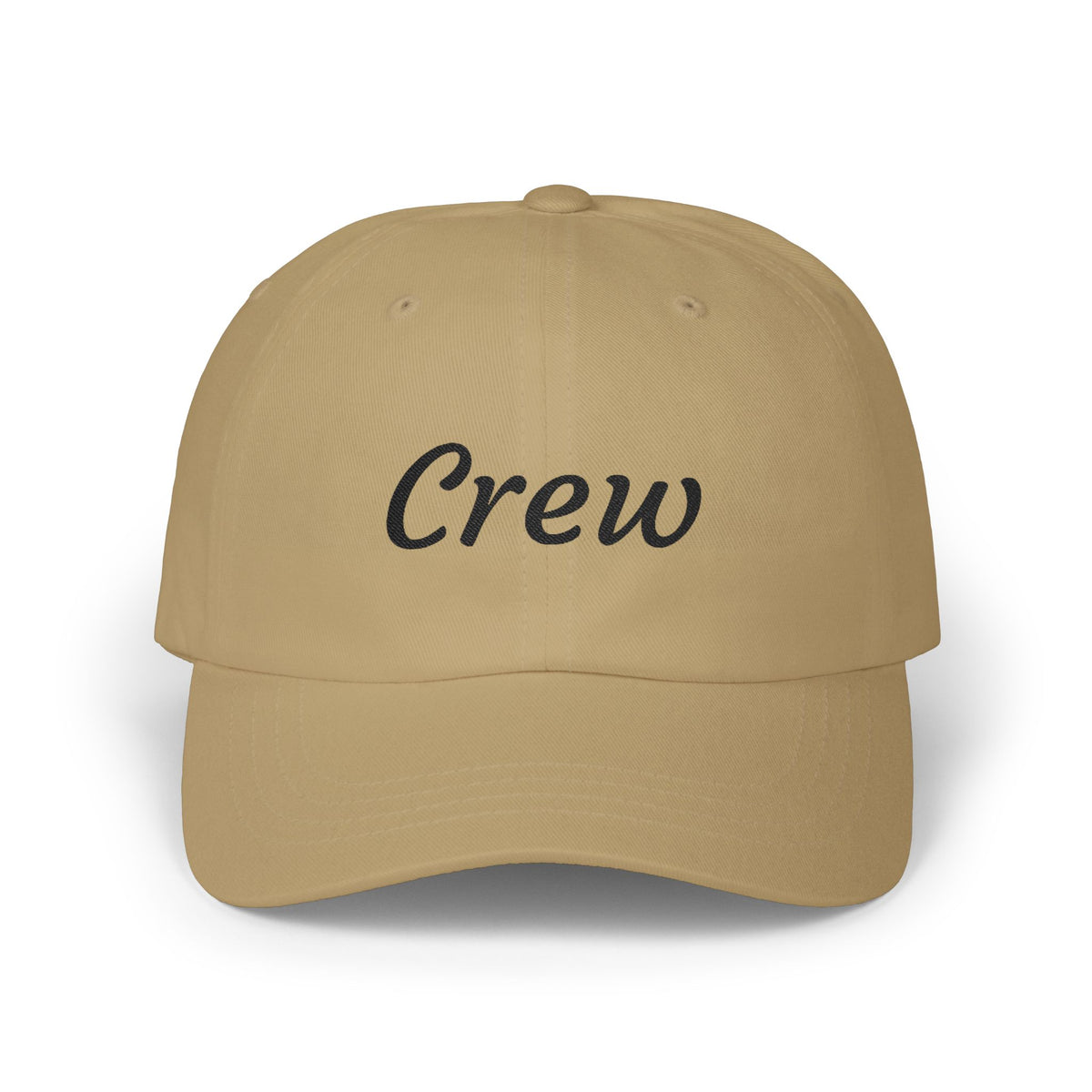 Crew Embroidered Dad Cap - Classic White Adjustable Baseball Hat Hats Printify Khaki One size