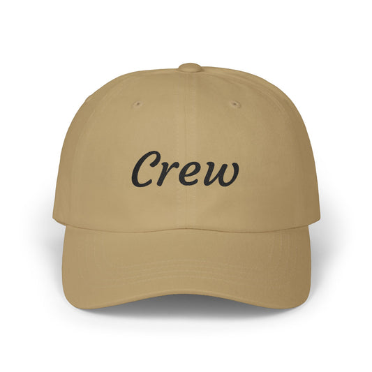 Crew Embroidered Dad Cap - Classic White Adjustable Baseball Hat Hats Printify Khaki One size