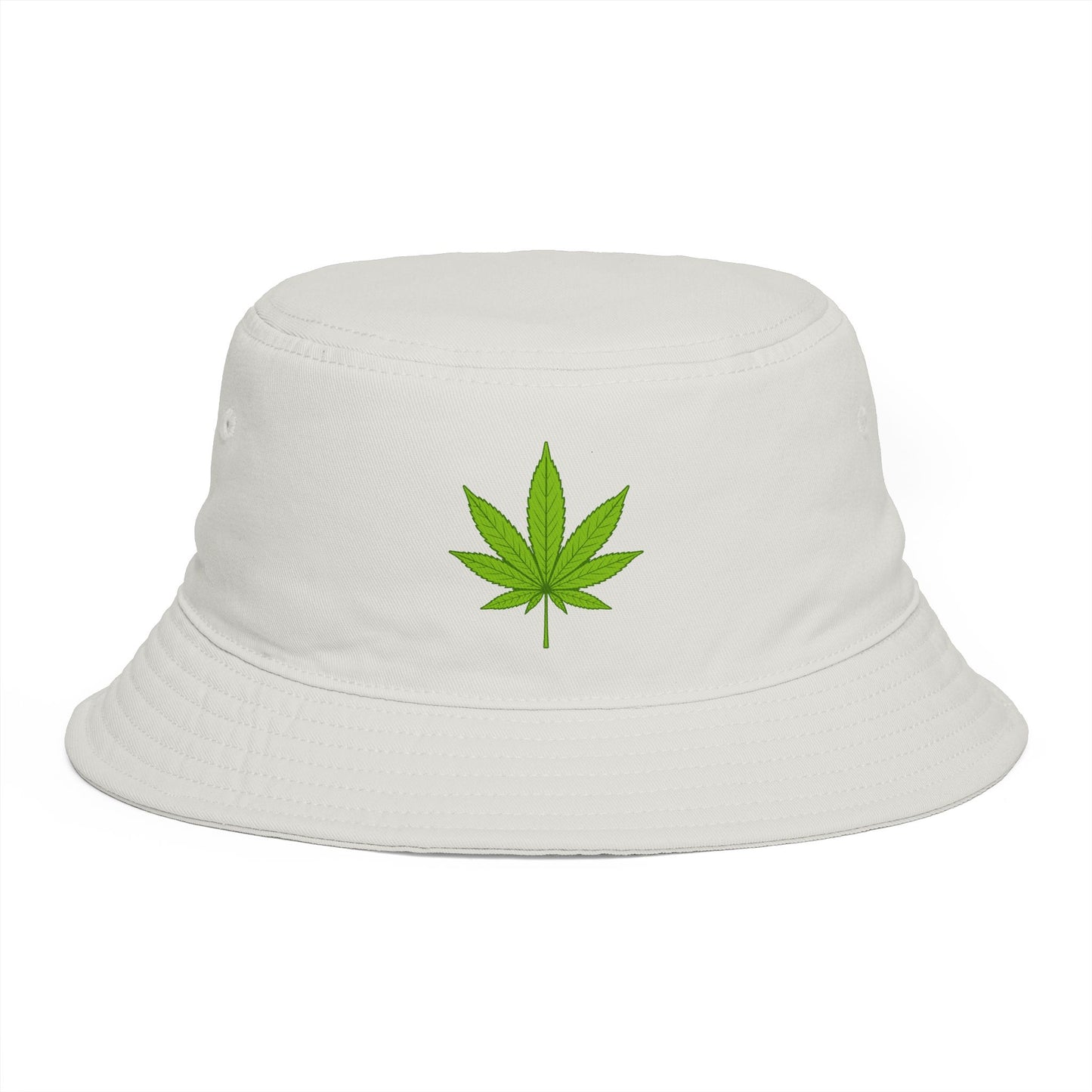 Cannabis Leaf Bucket Hat — Brown Marijuana Graphic Sun Hat Hats Printify One size Ecru