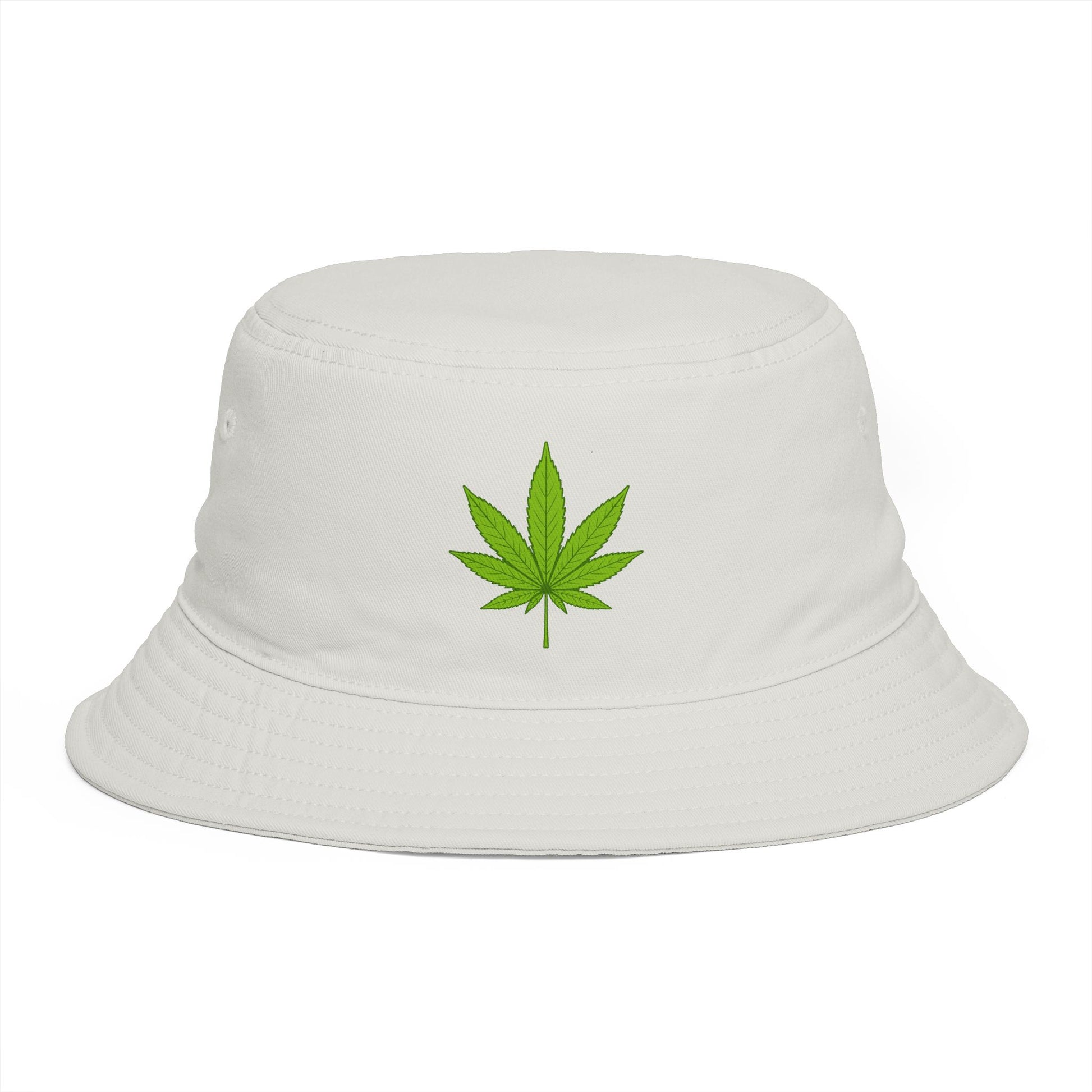Cannabis Leaf Bucket Hat — Brown Marijuana Graphic Sun Hat Hats Printify One size Ecru