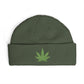 Embroidered Glitter Cannabis Leaf Cuff Beanie Hats Printify One size Cypress