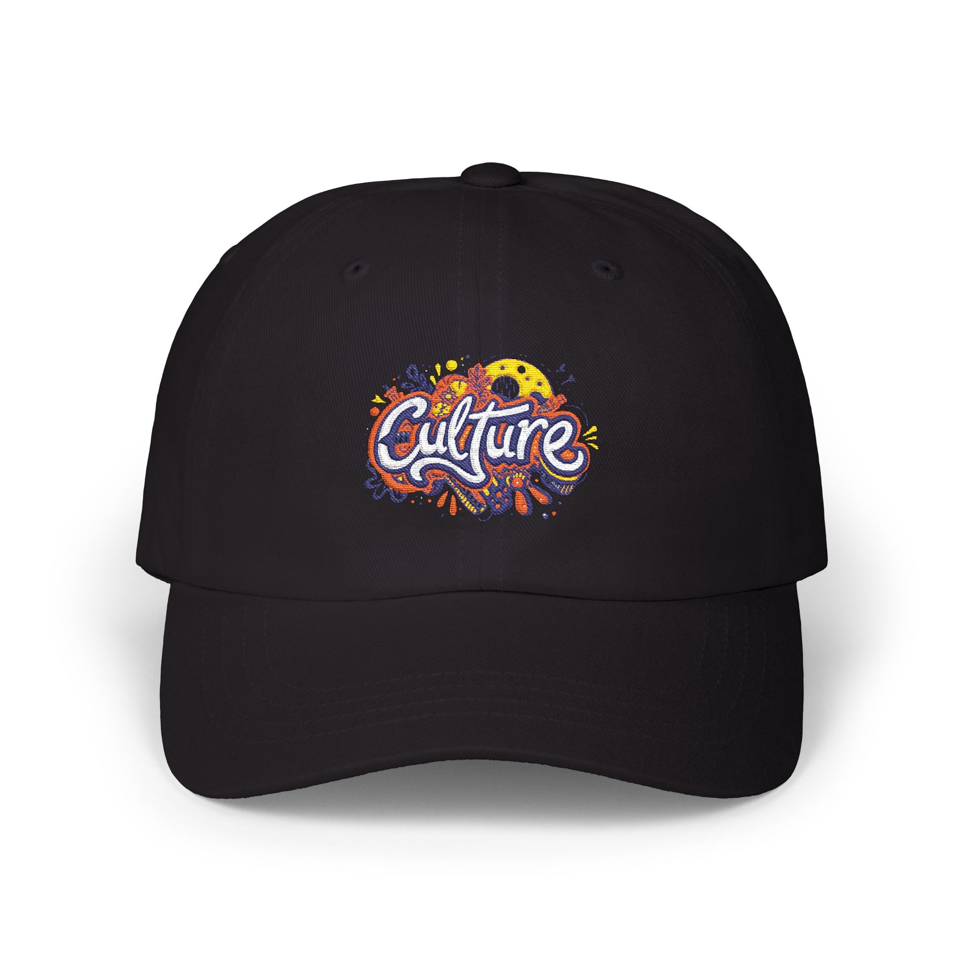 Classic Dad Cap — 'Culture' Colorful Graffiti Embroidered Baseball Hat Hats Printify Black One size