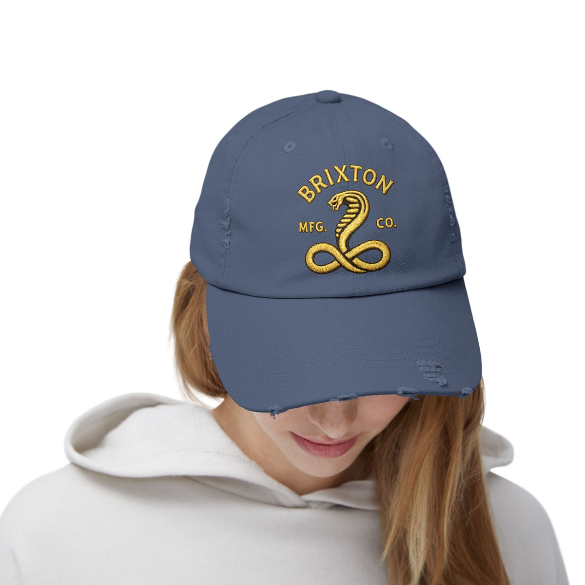 Distressed Brixton Cobra Cap — Vintage Embroidered Snake Hat