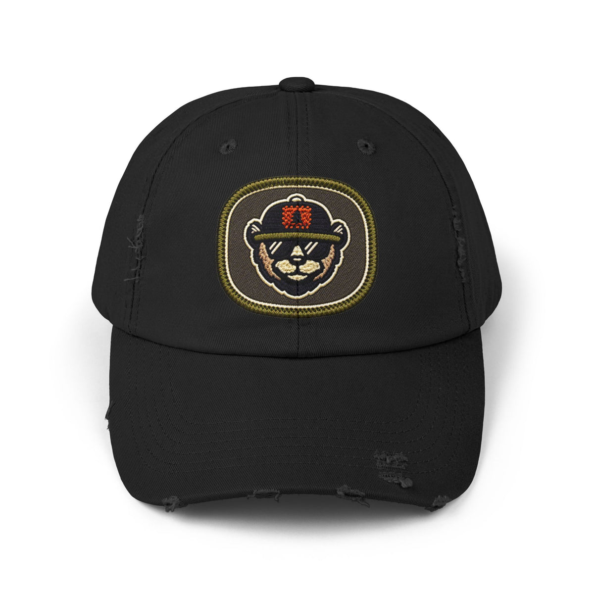 Unisex Distressed Cap Hats Printify Black One size