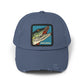 Unisex Distressed Cap Hats Printify Scotland Blue One size