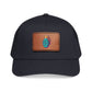 Leather Patch Baseball Cap — Retro Grenade Patch Hat Hats Printify One size Black / Light Brown patch Rectangle