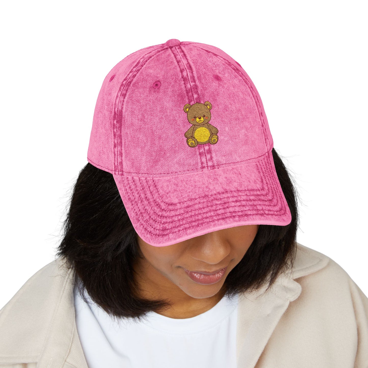 Vintage Embroidered Teddy Bear Cap Hats Printify