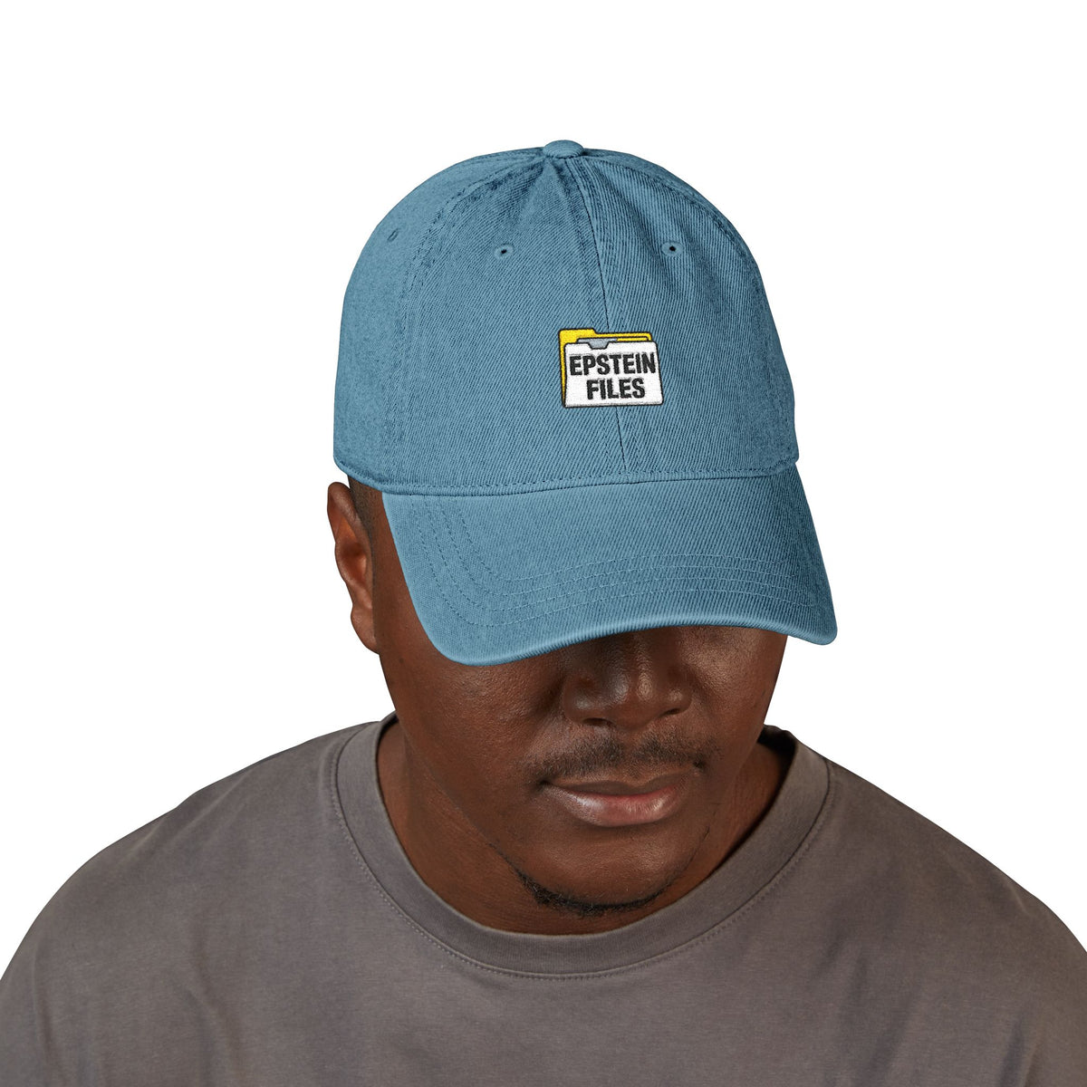 Embroidered 'Epstein Files' Denim Hat — Black Dad Cap Hats Printify