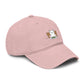 Washed Baseball Cap with Cute White Cat Embroidery