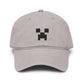 Pixel Creeper Face Cap | Washed Baseball Cap Hats Printify One size Gray