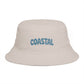 Coastal Bucket Hat — Brown Beach Sun Hat with 'COASTAL' Retro Text Hats Printify One size Bone