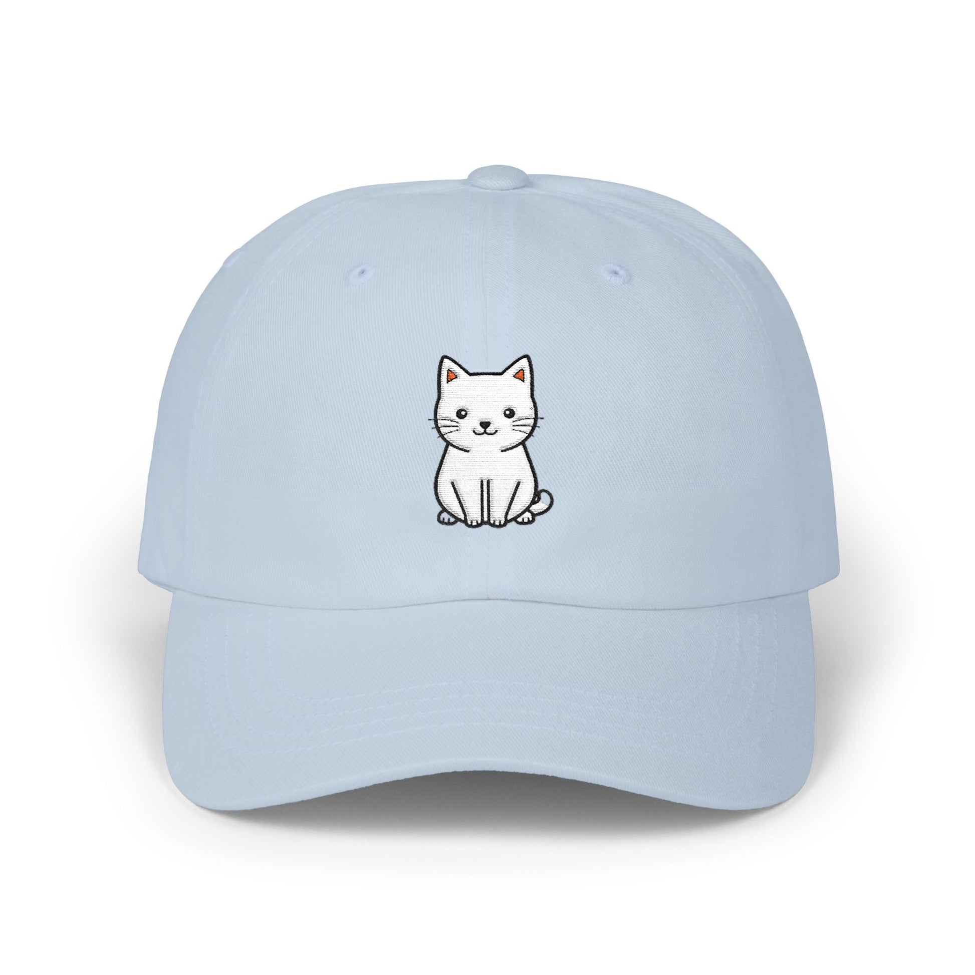 Cute Kitty Embroidered Dad Cap Hats Printify Light Blue One size