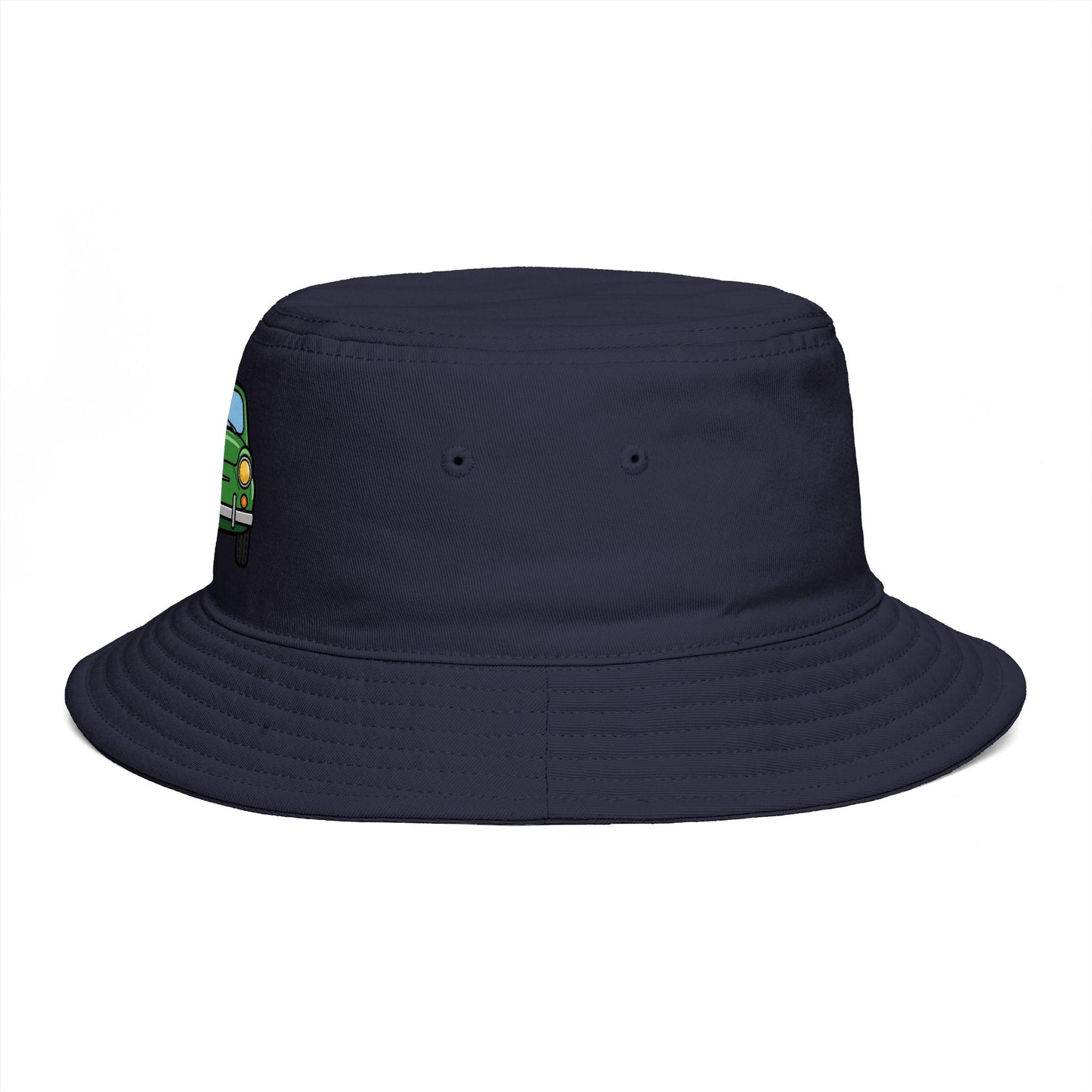 Bucket Hat — Retro Green Car Embroidered Bucket Hat