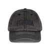 Florida Vintage Embroidered Cap - Washed Red Dad Hat Hats Printify One size Black