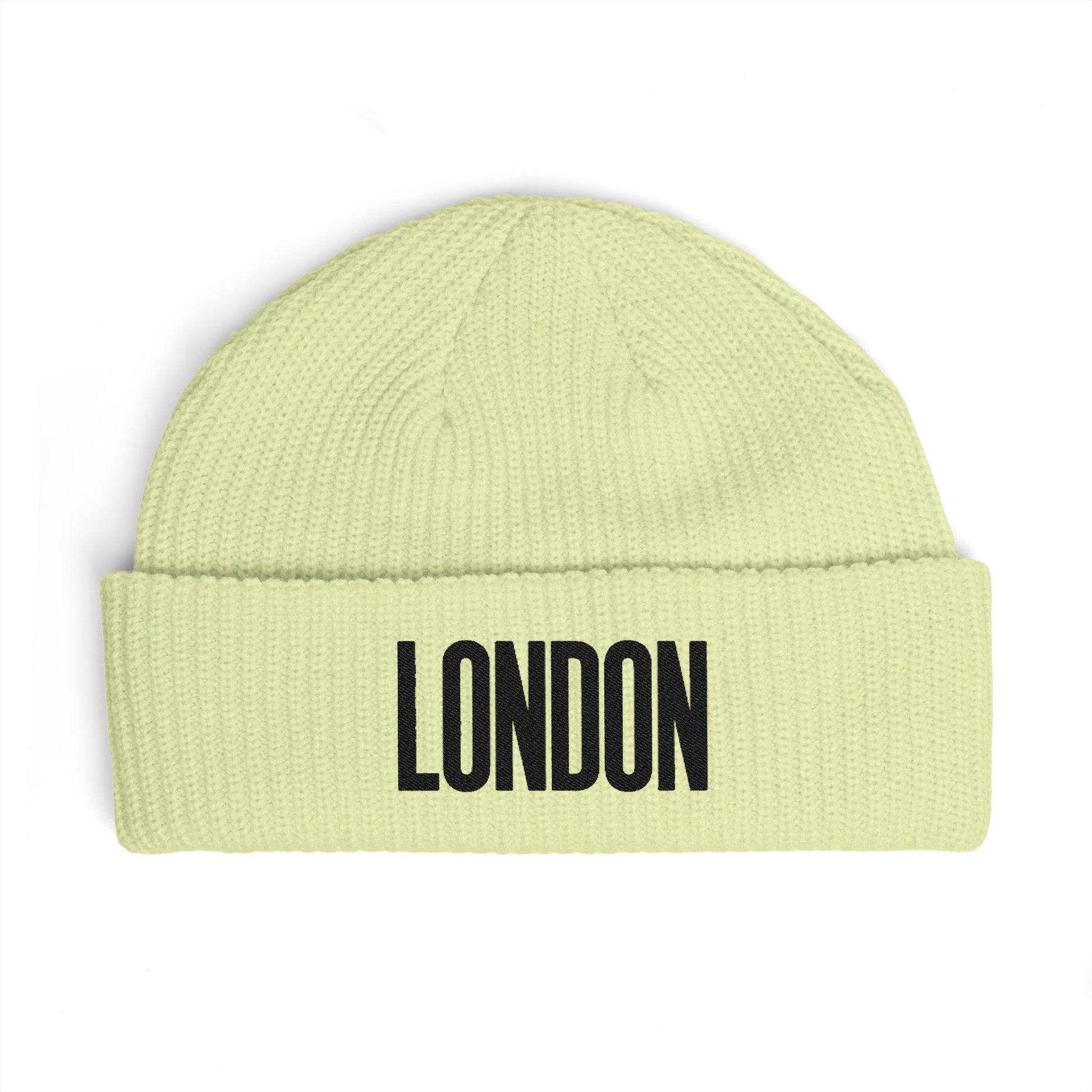 London Cuff Beanie – Embroidered City Knit Hat Hats Printify