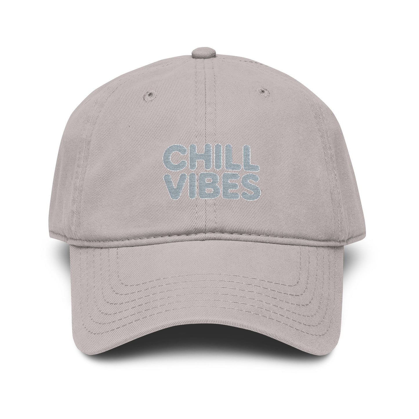 Chill Vibes Washed Baseball Cap Hats Printify One size Gray