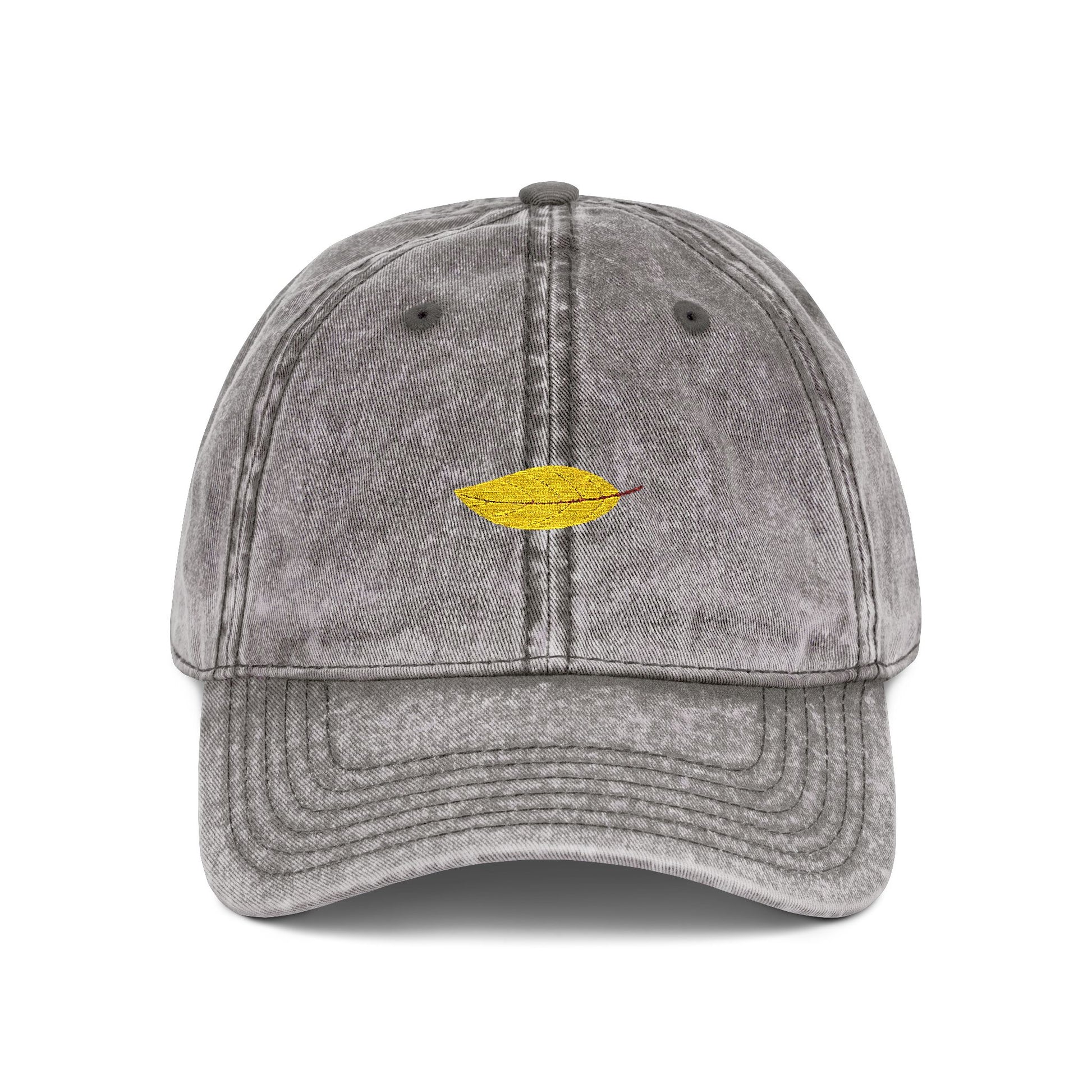 Embroidered Vintage Red Cap with Gold Lip Accent – Distressed Dad Hat Hats Printify One size Charcoal Grey
