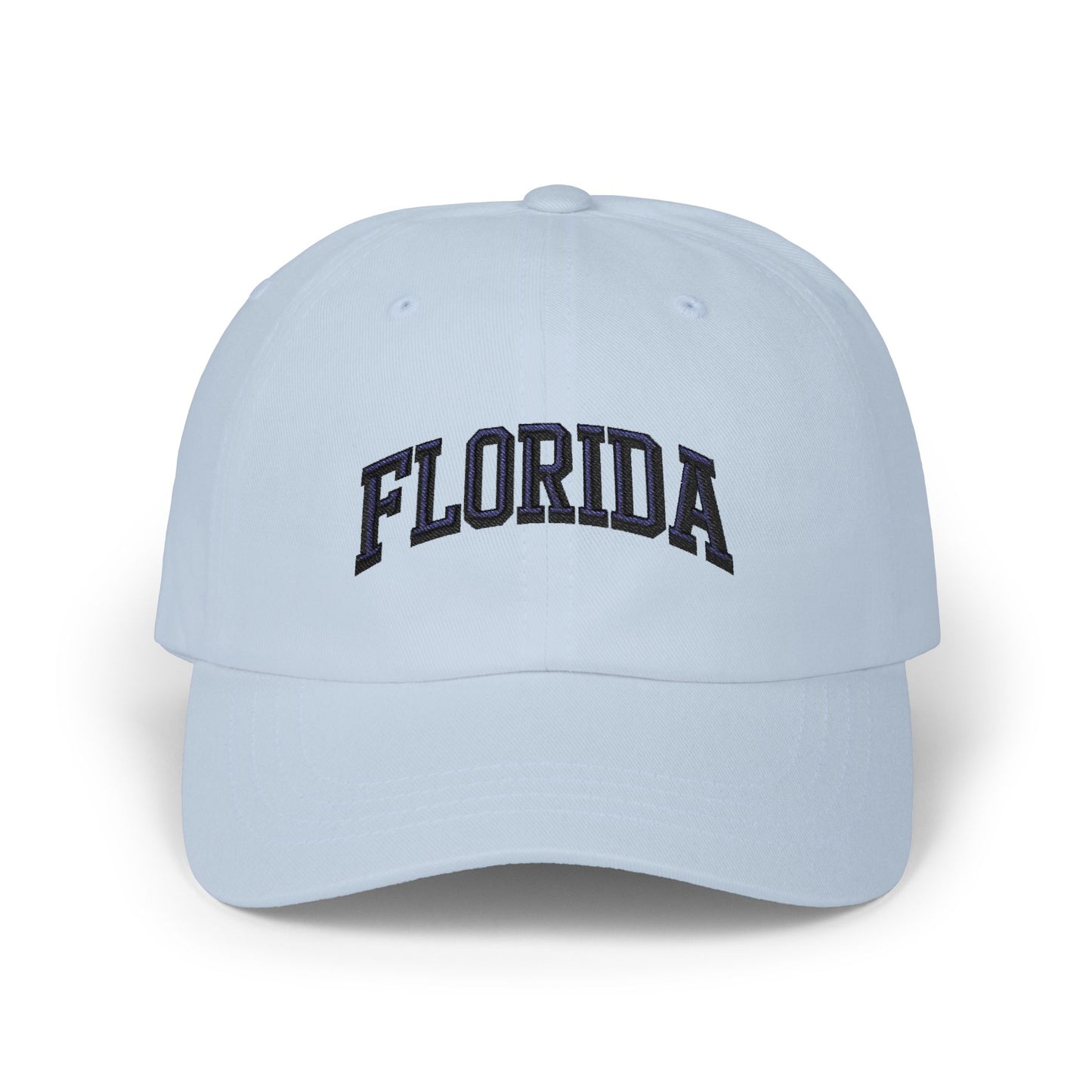Florida Embroidered Dad Cap — Classic White Baseball Hat Hats Printify Light Blue One size