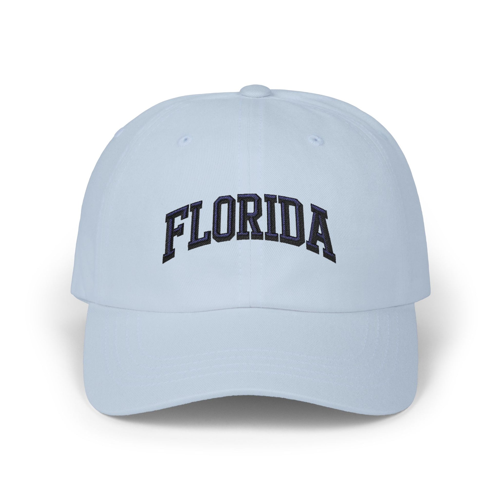 Florida Embroidered Dad Cap — Classic White Baseball Hat Hats Printify Light Blue One size
