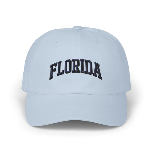 Florida Embroidered Dad Cap — Classic White Baseball Hat Hats Printify Light Blue One size