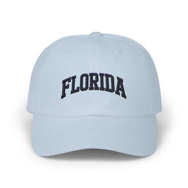 Florida Embroidered Dad Cap — Classic White Baseball Hat Hats Printify Light Blue One size