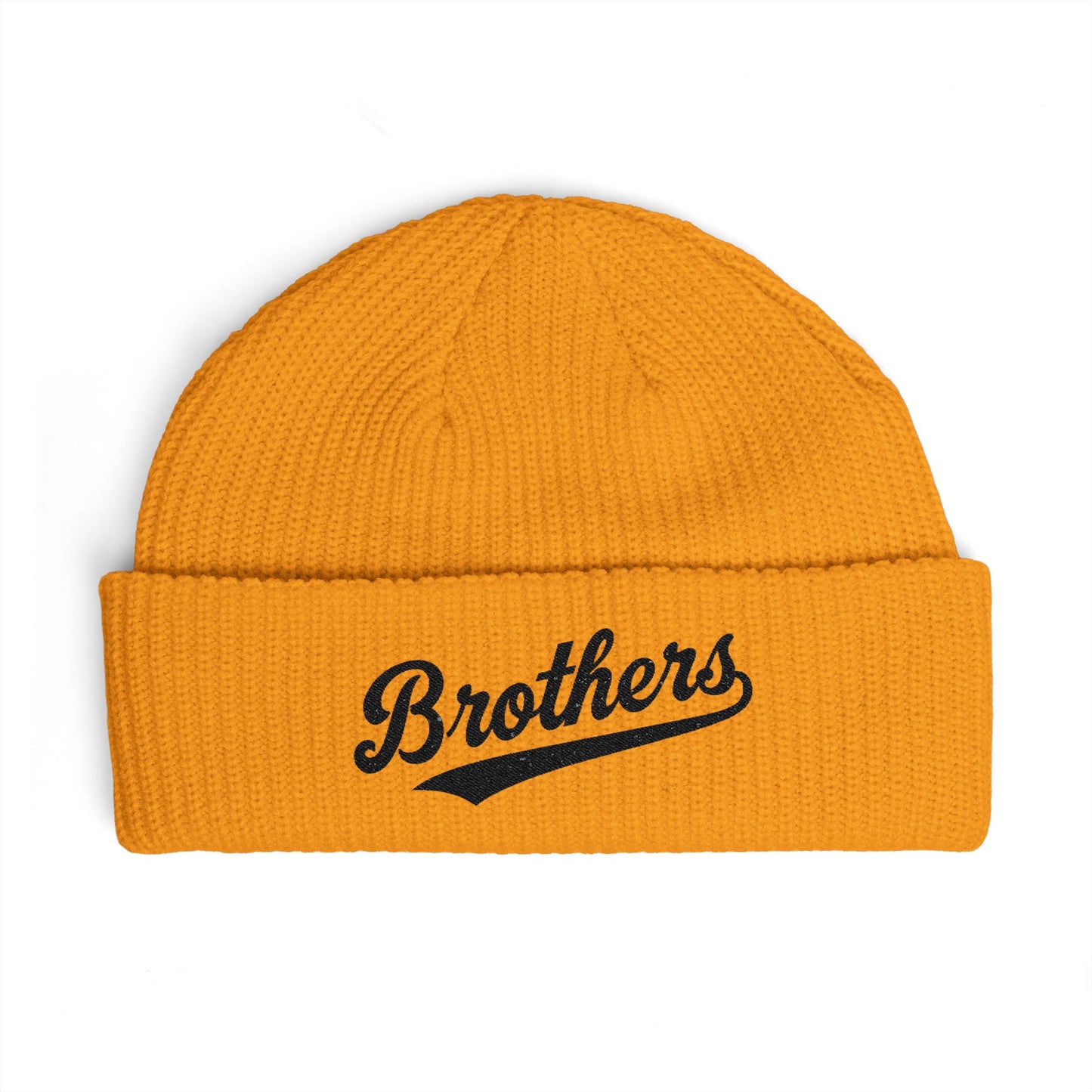 Brothers Cuff Beanie — Embroidered Knit Hat for Siblings & Crew