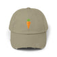 Carrot Patch Distressed Cap — Cute Embroidered Vegetable Baseball Hat Hats Printify Light Olive One size