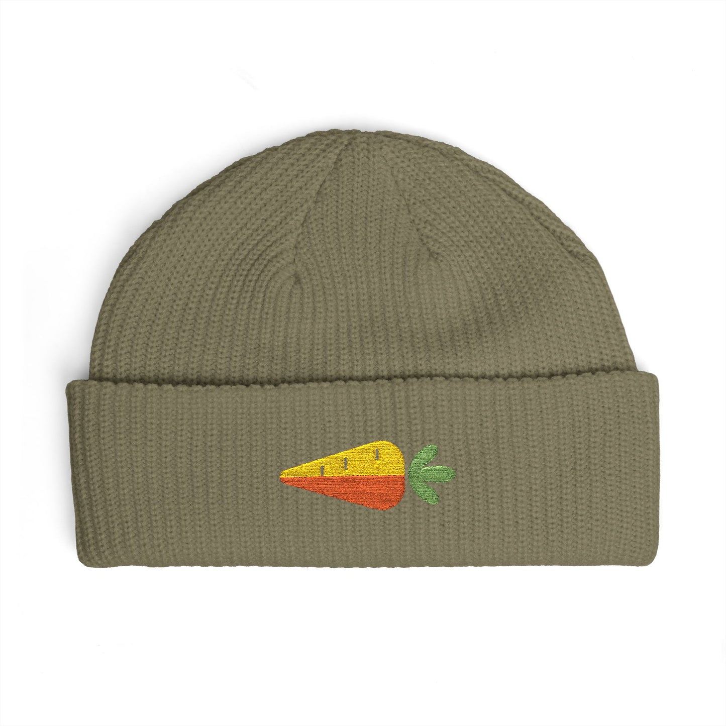 Embroidered Carrot Cuff Beanie Hats Printify One size Eucalyptus