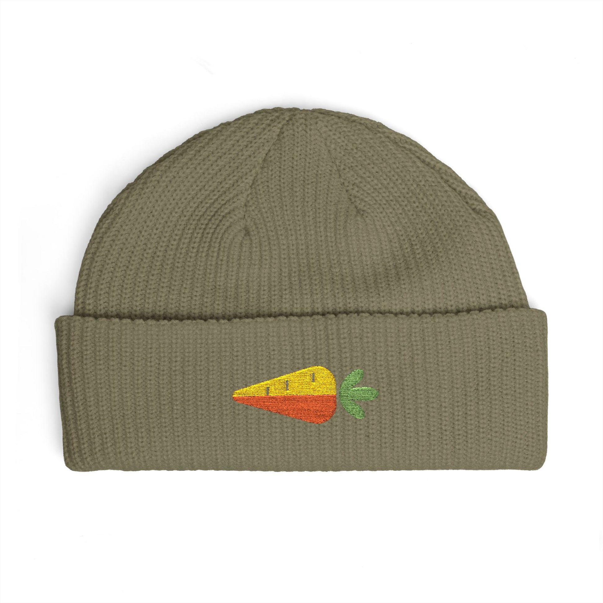 Embroidered Carrot Cuff Beanie Hats Printify One size Eucalyptus
