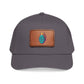 Leather Patch Baseball Cap — Retro Grenade Patch Hat Hats Printify One size Charcoal Grey / Light Brown patch Rectangle